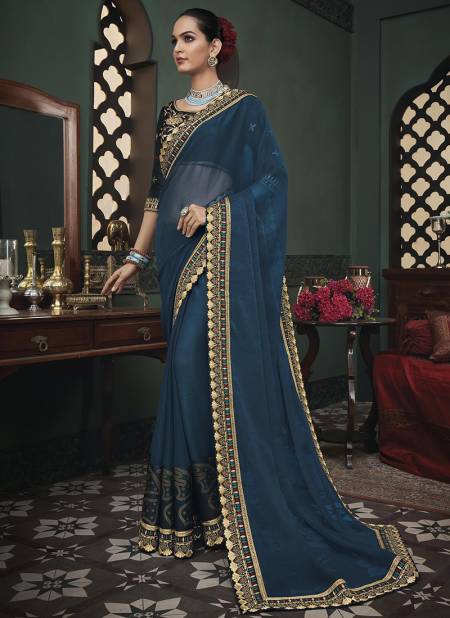 Sea Green Colour BK Vanya 3100 Fancy Latest Designer Festive Wear Heavy Satin Saree Collection 3111
